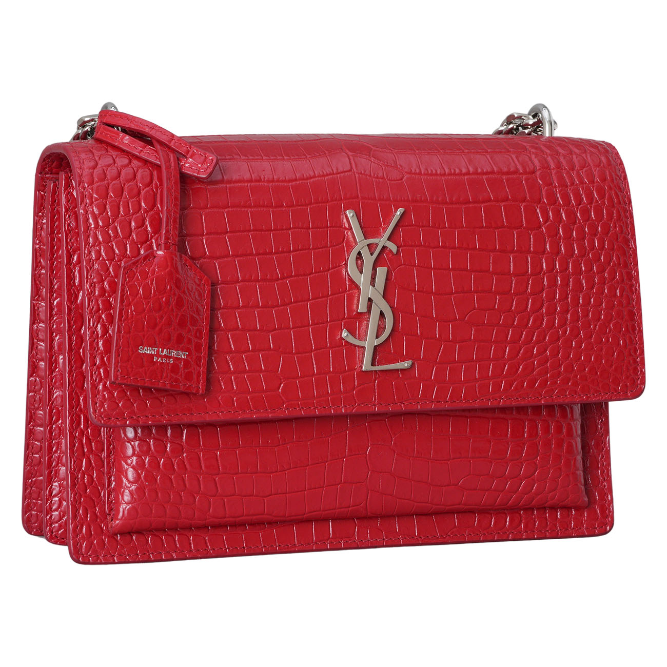 YVES SAINT LAURENT(USED)생로랑 442906 크로커 패턴 선셋백 미듐